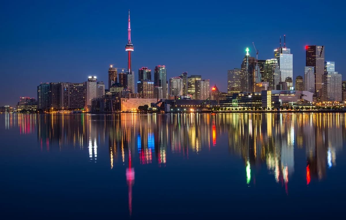Toronto skyline by the lake, as Statistics Canada reports a second straight monthly fall in employment