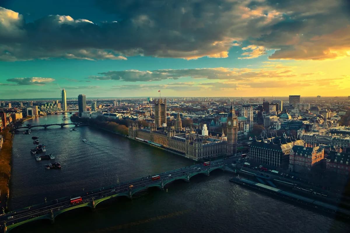 The River Thames running through London