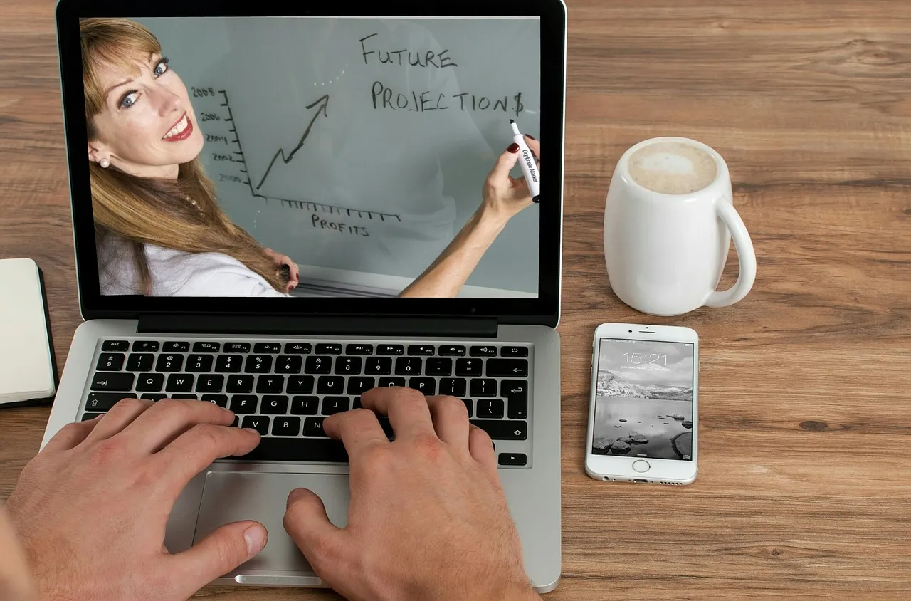 An illustration of online training on a computer screen